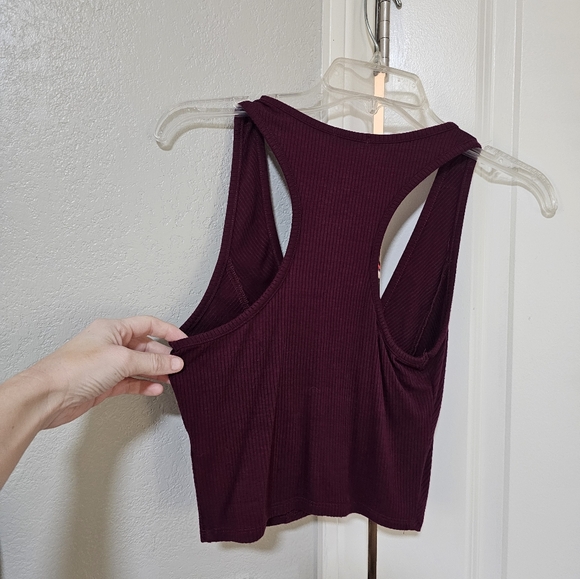 Fashion Nova Burgundy Crop Top, Zipper Front - Picture 5 of 6